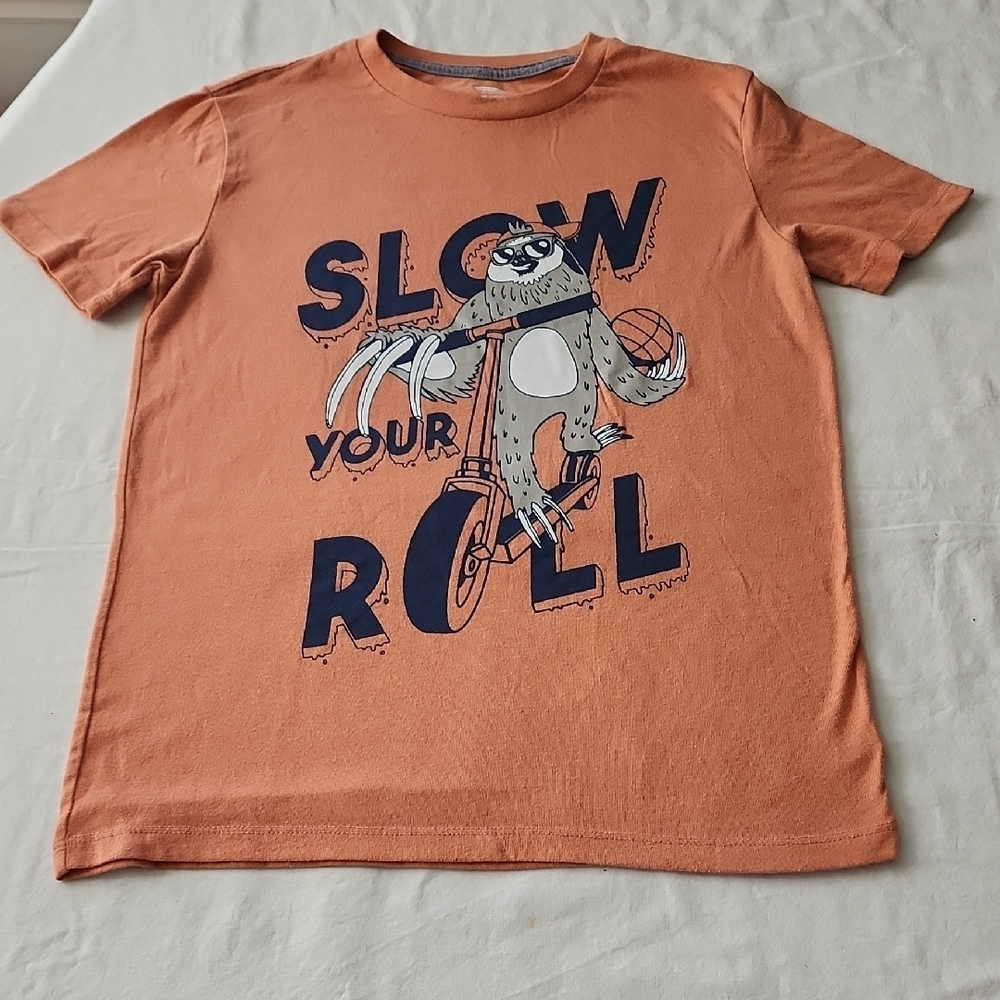 Boy's Old Navy Orange Short Sleeve Tee with Sloth Graphic
